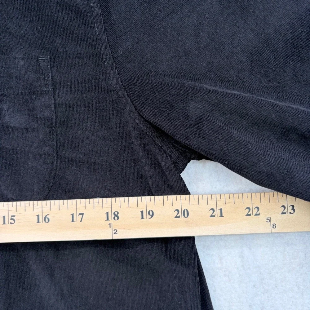 Jachs Girlfriend Womens Black Corduroy Button Down Shirt Long Sleeve Size L NWT
